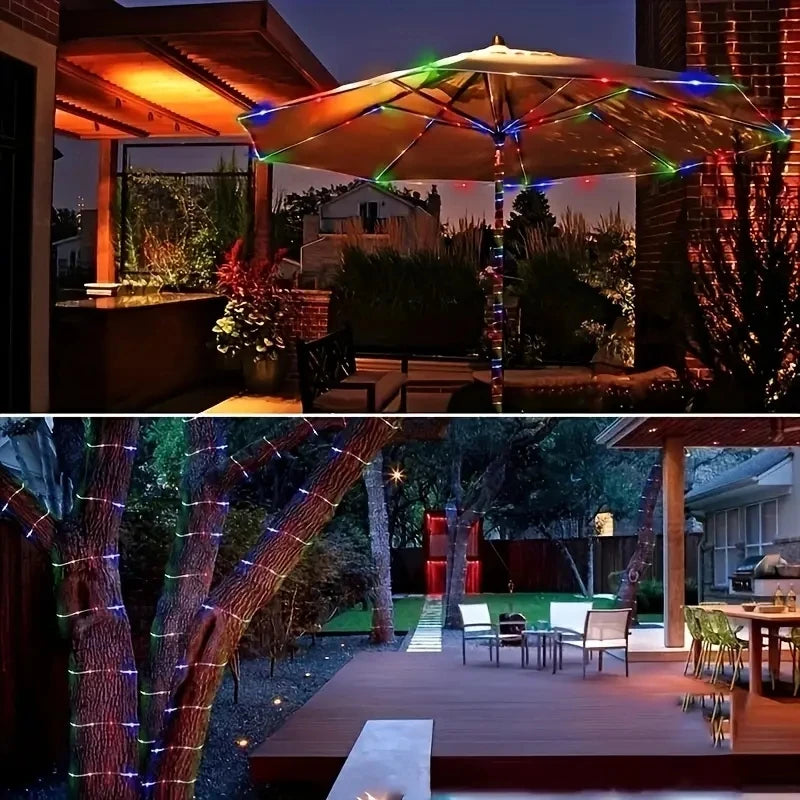 Mangueira tubo de led colorido solar ao ar livre à prova d'água IP65 para decoração de Natal, festa de casamento...de jardim