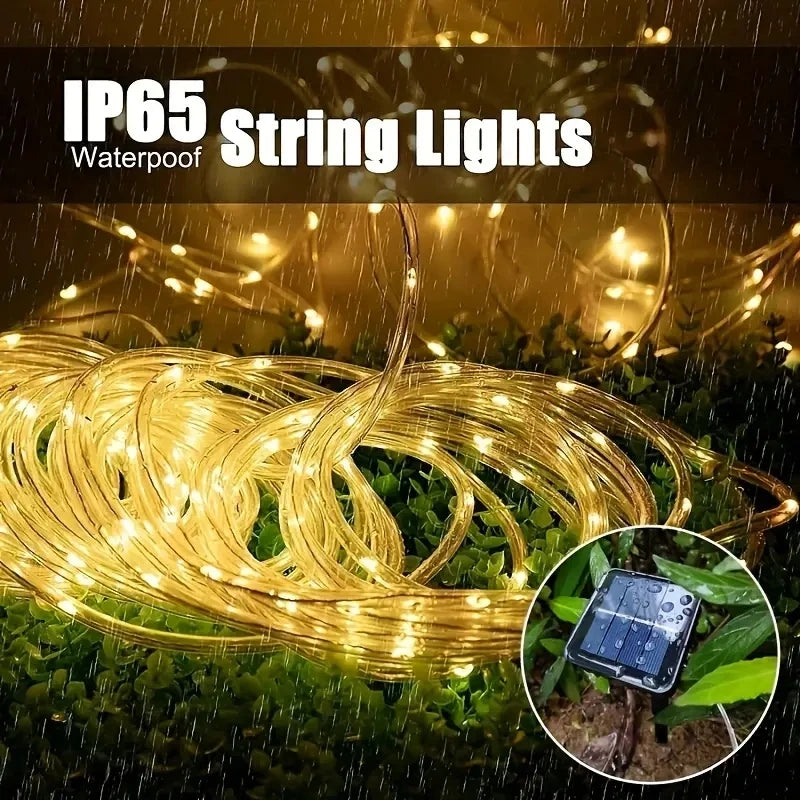 Mangueira tubo de led colorido solar ao ar livre à prova d'água IP65 para decoração de Natal, festa de casamento...de jardim