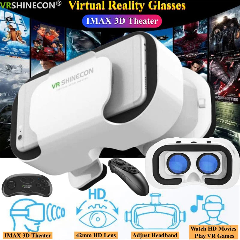 G05 MINI VR Box - virtual IMAX Filmes 3D Óculos de Realidade Virtual VR Capacete para 4,5-6" Telefone, Suporte Joystick de Jogo