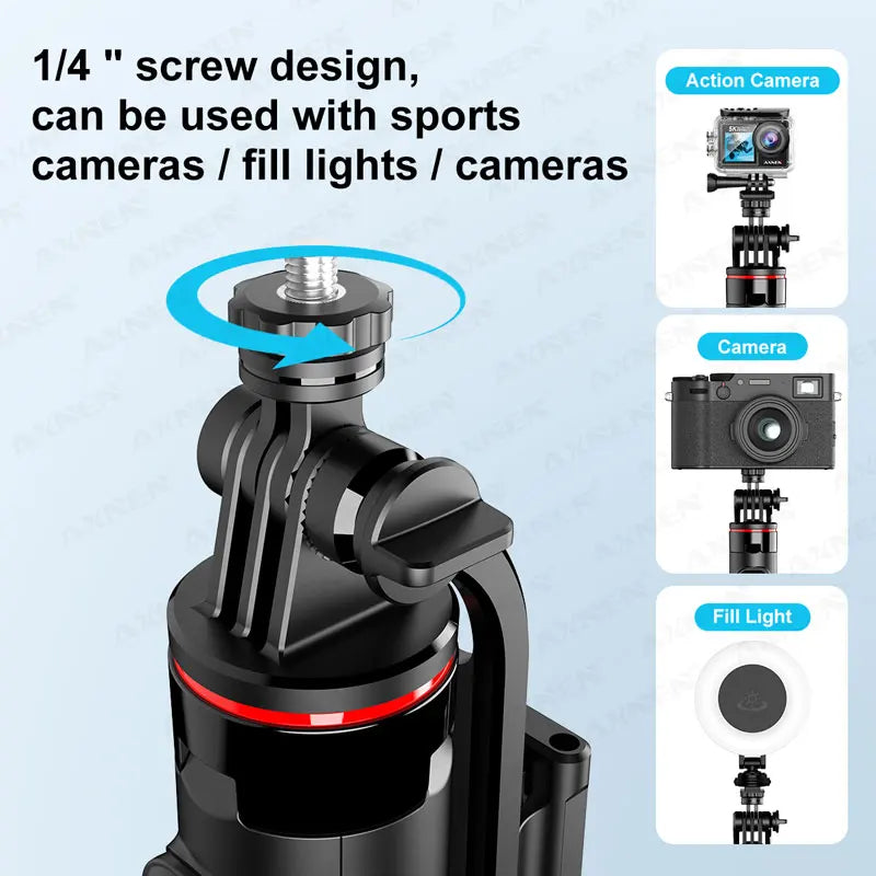 Tripé multifuncional selfie, dobrável para celular AXNEN C12/C13 Tipods para câmera de ação Gopro, suporte de 1325 mm com controle remoto Bluetooth sem fio para ao vivo