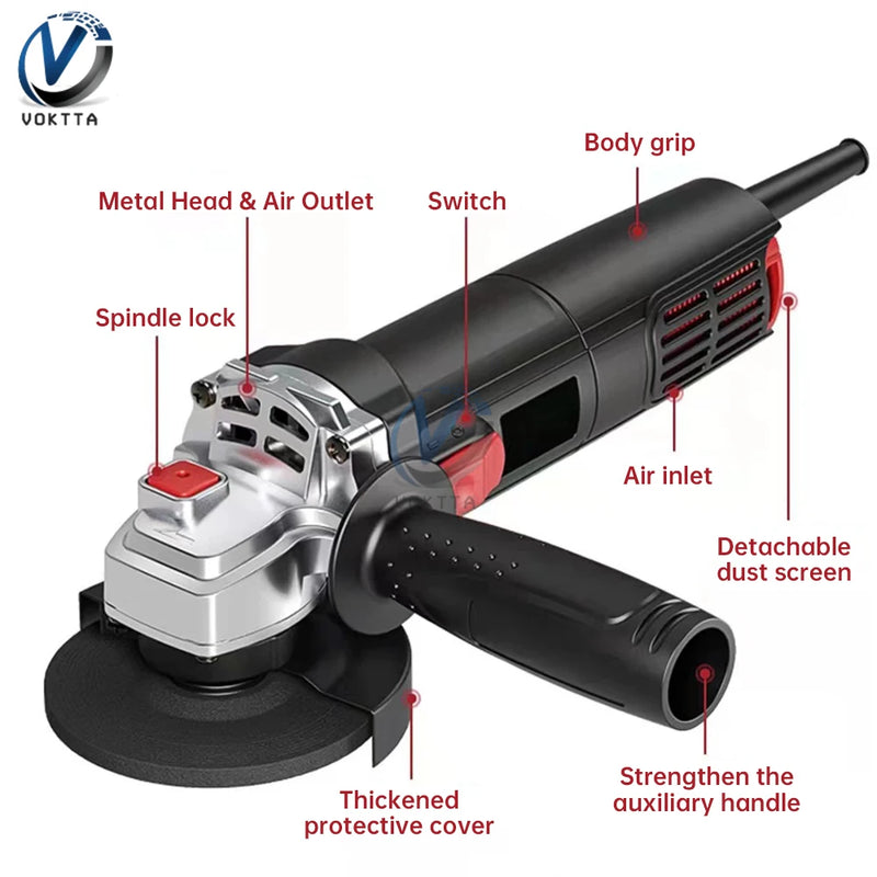 Esmerilhadeira angular elétrica multifuncional 11000RPM Máquina de corte e polimento potente