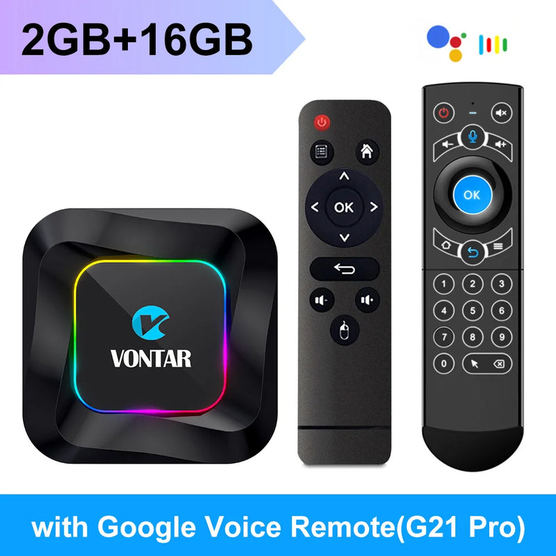 TV Box Android 13 VONTAR R3 RGB  Rockchip RK3528 Support 8K Video BT5.0 Wifi6 Support Google Voice Input Media Player Set Top Box Com pacote incluso(Canais Ilimitados + Jogos + filmes e séries))