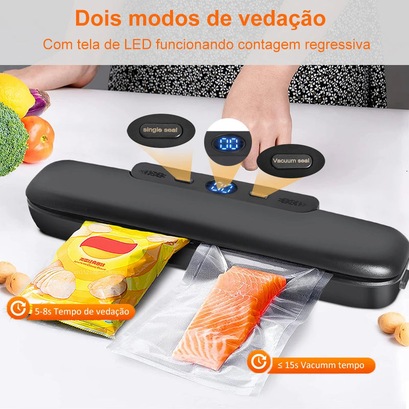 Seladora a vácuo de alimentos 220 V Máquina automática de embalagem a vácuo para alimentos Z-21 Seladora a vácuo doméstica com 50 sacos de embalagem